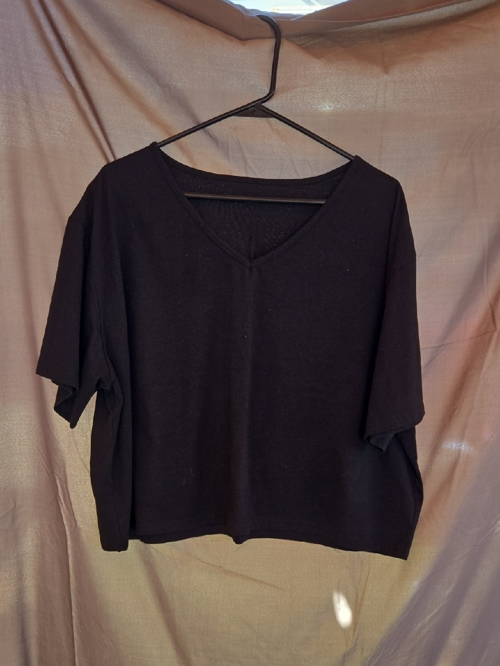 Black V-Neck Women's Crop Top